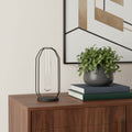 10 Black And Clear Glass And Metal Table Vase