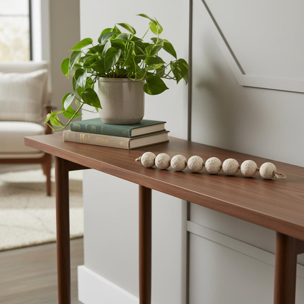 3 Beige Paper Sphere Tabletop Sculpture