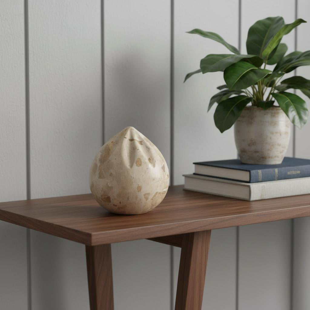 4 Beige Marble Tabletop Sculpture