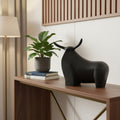 8 Black Aluminum Bull Tabletop Sculpture