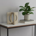 6 Brown Solid Wood Square Tabletop Sculpture