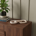21 Natural Solid Wood Geometric Links Tabletop Sculpture