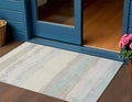 3 X 5 Ivory Abstract Washable Indoor Outdoor Area Rug