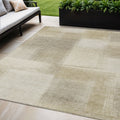5 X 8 Taupe Geometric Washable Indoor Outdoor Area Rug