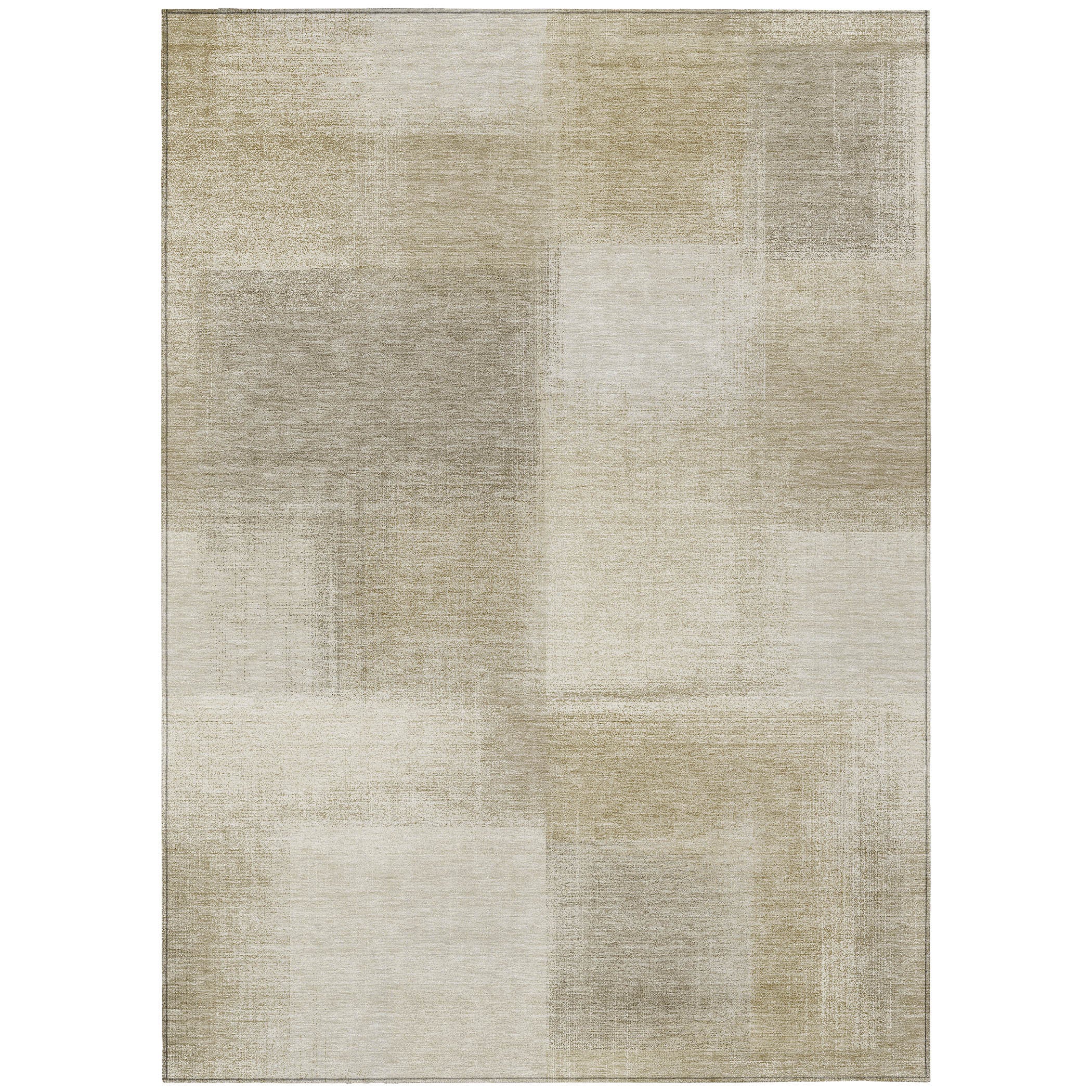 9 X 12 Taupe Geometric Washable Indoor Outdoor Area Rug
