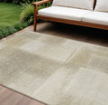 10 X 14 Taupe Geometric Washable Indoor Outdoor Area Rug