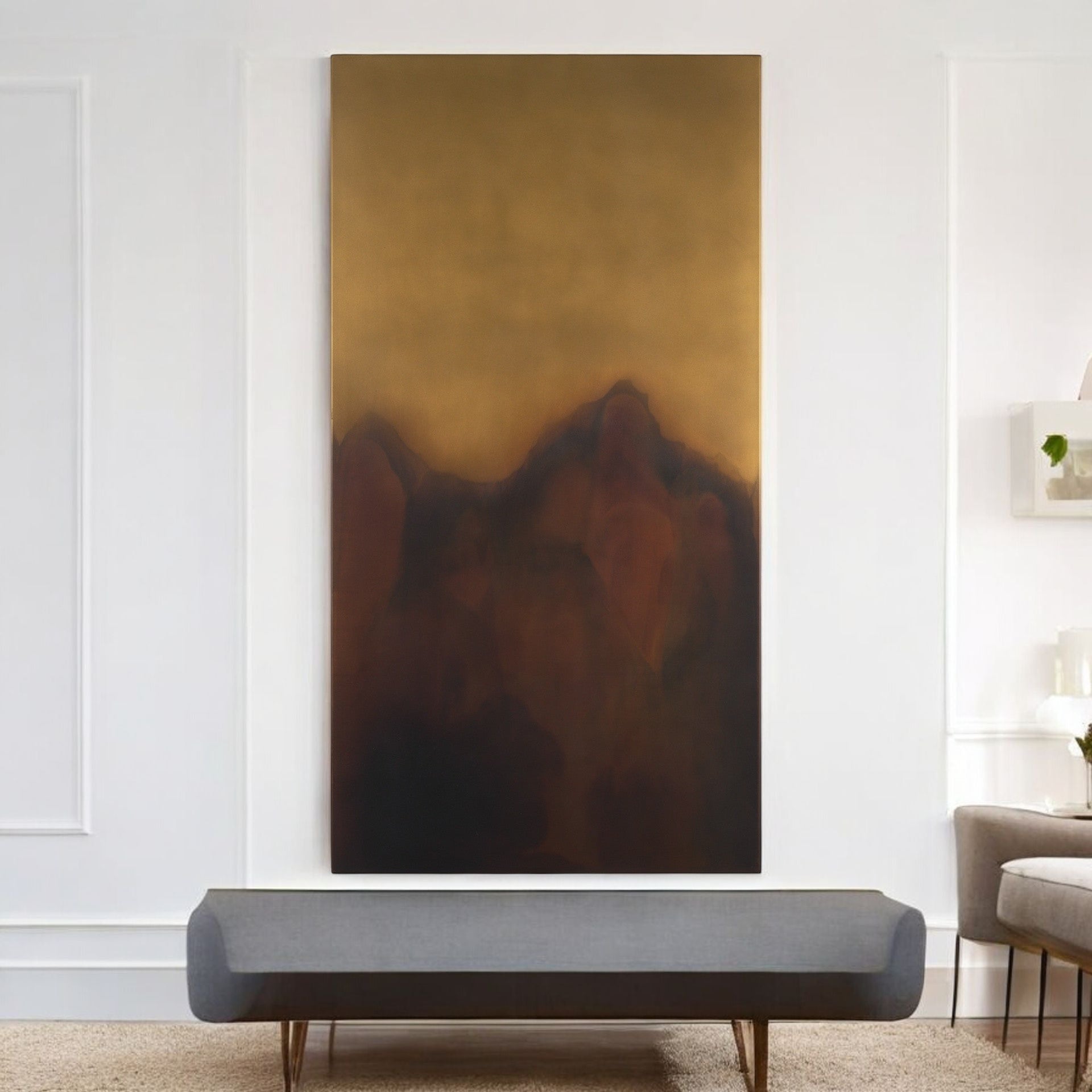 Rios Gold and Red Unframed Wall Art