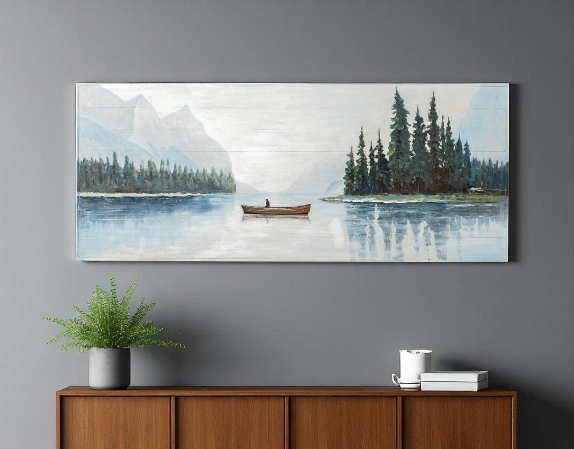 Solitude Hand Painted Distressed Unframed Wall Art