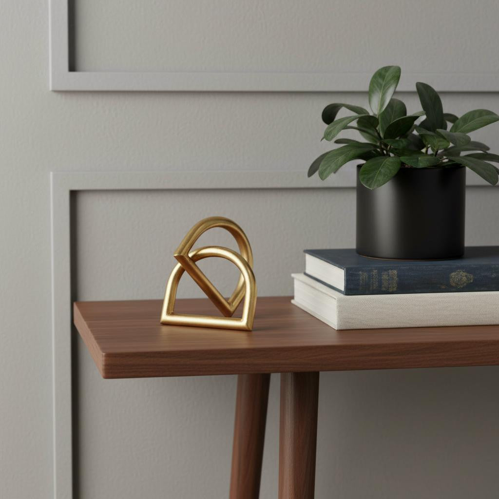 5 Gold Iron Abstract Tabletop Sculpture