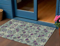 3 X 5 Blue And Purple Geometric Washable Indoor Outdoor Area Rug