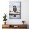 Wild Ox Hand Painted Distressed Unframed Wall Art
