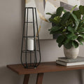 40 Black Distressed Geometric Metal Lantern Candle Holder