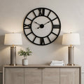 30 Black Iron Analog Round Wall Clock