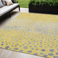 5 X 8 Yellow And Gold Abstract Washable Indoor Outdoor Area Rug