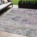 5 X 8 Lavender And Purple Striped Washable Indoor Outdoor Area Rug