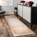 30 Runner Beige Blue And Brown Abstract Area Rug