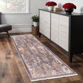 7 Gray Beige And Orange Southwestern Runner Rug