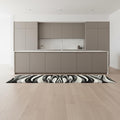 9 Black And Gray Abstract Runner Rug