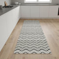 17 Runner Gray And Beige Geometric Runner Rug