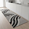 9 Gray And Black Abstract Runner Rug