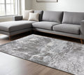 8 X 11 Gray And Ivory Abstract Area Rug