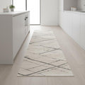 9 Beige And Gray Abstract Runner Rug