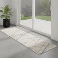 7 Beige And Gray Abstract Runner Rug