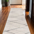 19 Runner Beige And Gray Abstract Runner Rug
