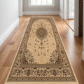 12 Beige And Cream Oriental Runner Rug