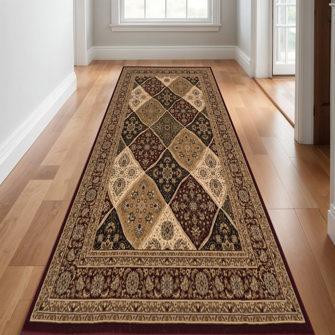 2 x 25 Red And Black Moroccan Runner Rug