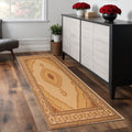 9 Beige And Cream Moroccan Runner Rug