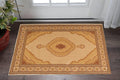 2 X 4 Tan Brown And Burgundy Oriental Area Rug
