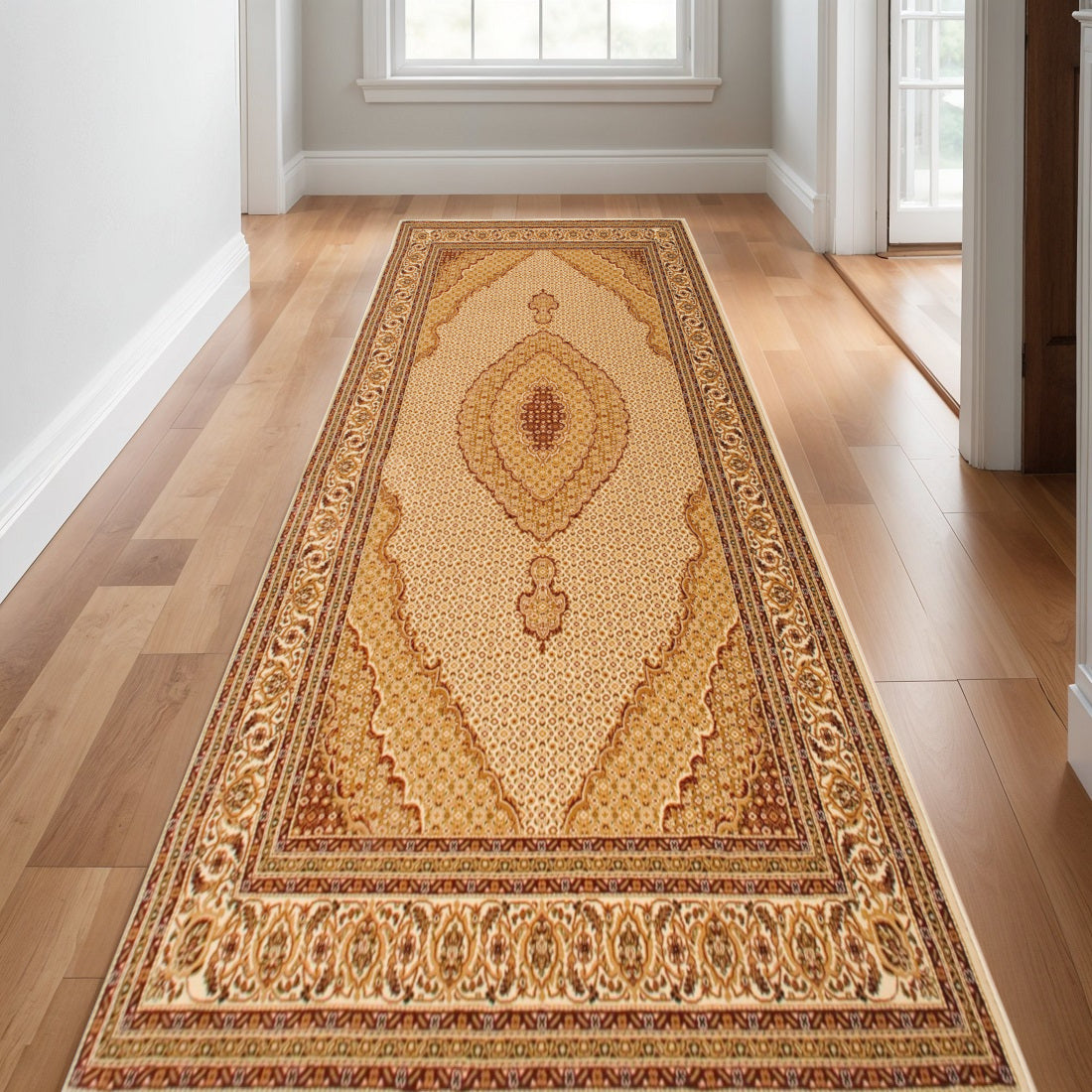 12 Beige And Cream Moroccan Runner Rug