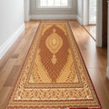2 x 25 Red And Beige Moroccan Runner Rug