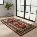 7 Red And Black Oriental Runner Rug