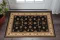 3 X 4 Black Beige And Brown Oriental Area Rug