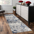 7 Blue Beige And Gray Cobblestone Runner Rug