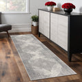 7 Gray And Beige Medallion Runner Rug