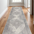 17 Runner Gray And Beige Medallion Runner Rug