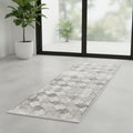 7 Gray And Beige Moroccan Runner Rug