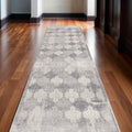 2 X 30 Gray And Beige Moroccan Area Rug