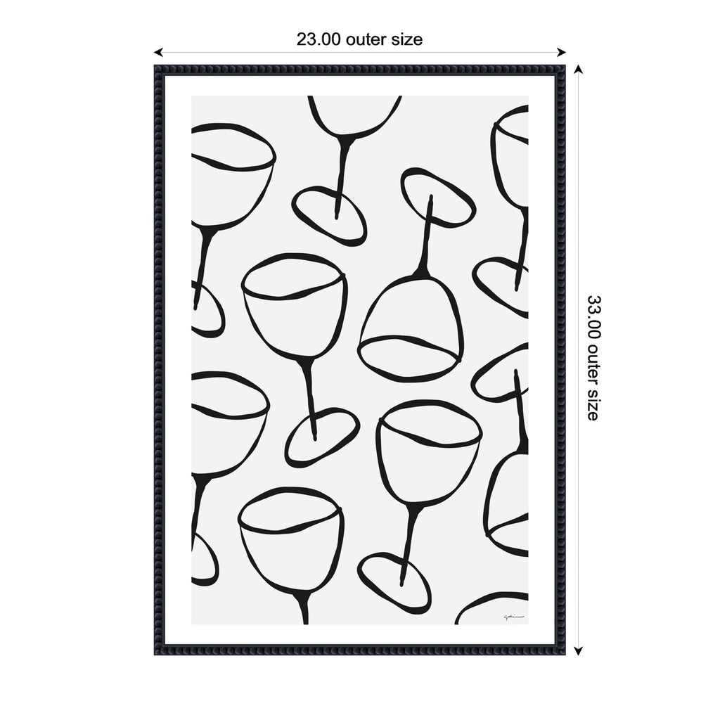 Wine Everywhere by Gabrielly Guedes Framed Canvas Wall Art Print