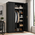 IDEALHOUSE Metal Wardrobe Closet with Locking Doors, Steel Storage Cabinet