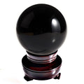 Amlong Crystal Meditation Divnation Sphere Feng Shui Crystal Ball, Lensball, Decorative Ball with Wooden Stand and Gift Box, Bla
