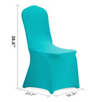 Peomeise Stretch Spandex Chair Cover For Wedding Party Dining Banquet Event (Turquoise, 25)