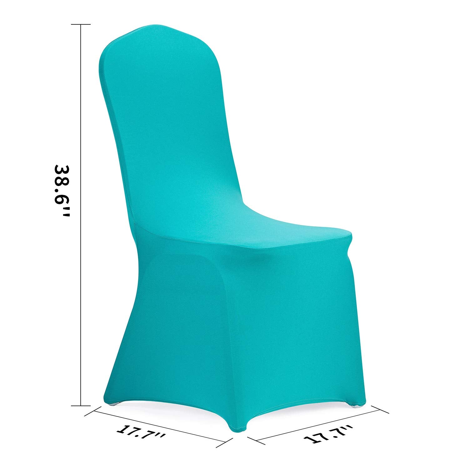 Peomeise Stretch Spandex Chair Cover For Wedding Party Dining Banquet Event (Turquoise, 25)