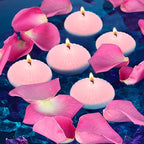 12 Pack 3 Inch Pink Floating Candles, 10 Hour Unscented Romantic Tealight Candles For Cylinder Vases, Centerpieces At Wedding Pa