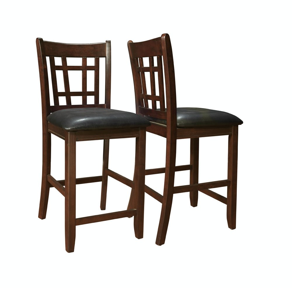 Lavon Upholstered Counter Height Stools Black And Espresso (Set Of 2)
