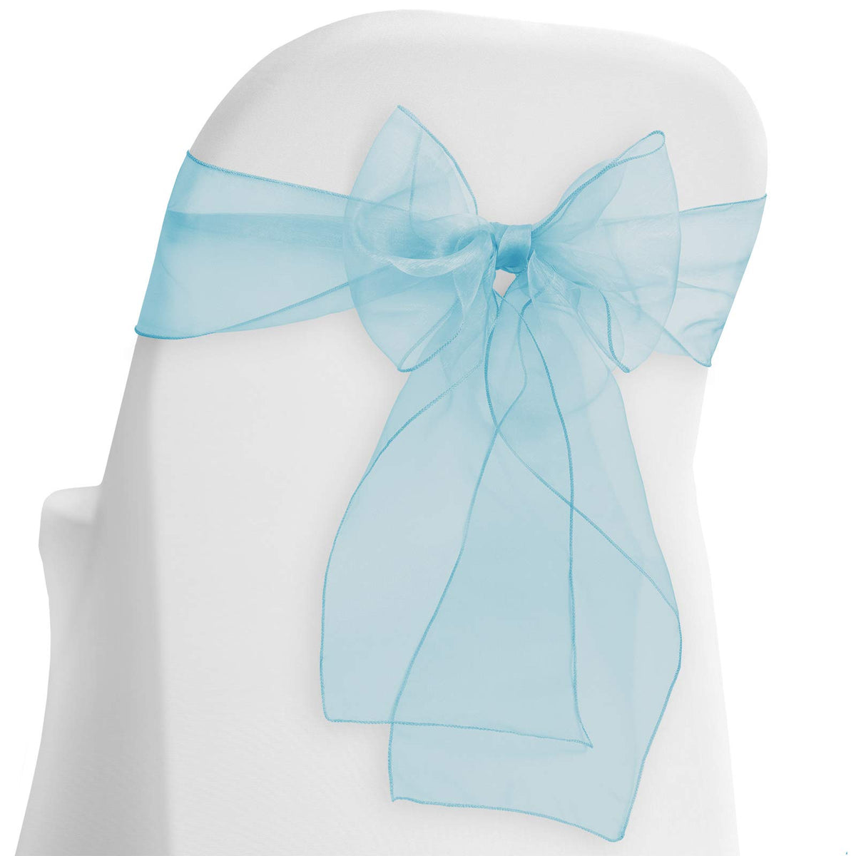 Lann'S Linens - 10 Elegant Organza Wedding/Party Chair Cover Sashes/Bows - Ribbon Tie Back Sash - Turquoise