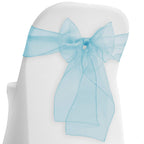 Lann'S Linens - 10 Elegant Organza Wedding/Party Chair Cover Sashes/Bows - Ribbon Tie Back Sash - Turquoise